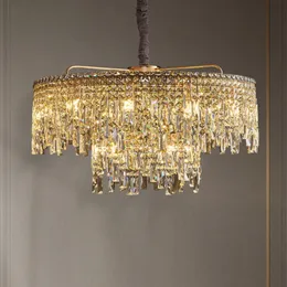 Estilo europeu de luxo villa sala lustre pós-moderno quarto modelo lâmpada high-end restaurante lâmpada cristal