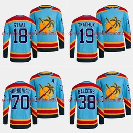 Ucuz Dropshipping 2023 Ters Retro 2.0 18 Marc Staal 19 Matthew Tkachuk 70 Patric Hornqvist 38 Rudolfs Balkers Mirası Mavi Dikişli Erkekler Gençlik Buz Hokey Forma