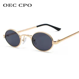 Sonnenbrille OEC CPO Classic Small Frame Oval Sonnenbrille für Herren Metall Punk Sonnenbrille Damen Retro Shades Round Eyewear Steampunk UV400 P230406