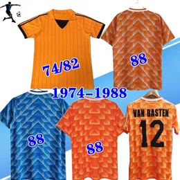 1974 1982 레트로 네덜란드 1988 홈 어웨이 축구 유니폼 van Basten Gullit Koeman Vintage 74 82 88 Holland 셔츠 클래식 키트
