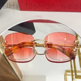 Sonnenbrillen Autodesigner Randlos Hochauflösend 9 Farbverlauf Partygläser für Männer und Frauen Mode Katzenaugenrahmen Cooles High-End-Fahren 21