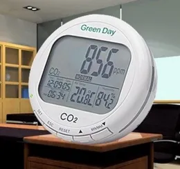 Indoor Air Quality Tester Kohlendioxid-Detektor CO2-Gas-Detektor 3in1 Temperatur-Feuchte-Messgerät CO2-Monitor Green Day AZ7788