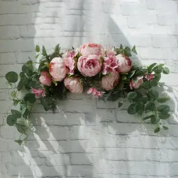 Свадебные украшения цветы пион фон ручной работы Swag скатерть центральная часть гирлянда подвесной венок домашний декор