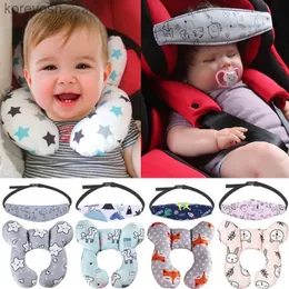 Pillows Baby Pillow Head Support Belt Set Protective Travel Car Seat Head Neck Support Pillows Newborn Children U Shape Headrest CushionL231107