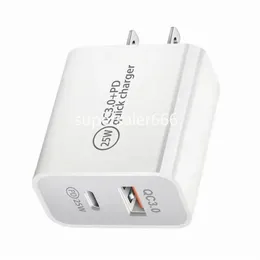 25W 20W 12W Schnellladung PD USB C Ladegerät Dual Ports Wandladegeräte Netzteile für IPhone 12 13 14 15 Samsung Huawei S1