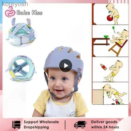 Kuddar Baby Safety Helmet Toddler Protective Hat For Babies Cotton Spädbarn Walking Justerbar antikollision Barn Cap Head SecurityL231107