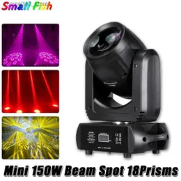 Moving Head Lights LED 150W Spot Beam Mini Moving Head Stage Light 18Prisms 12CH DMX 8Gobos Dj Strobe Disco Wedding Party Decoration Wash Flash Q231107