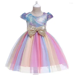 Meisje Jurken Meisjes 2023 Zomer Tieners Boog Mesh Prinses Jurk Elegante Kinderkleding Taart 4 8 10 Jaar Kids outfit