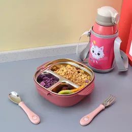 Bento Boxes Stainless steel lunch box used for children's food storage insulated lunch container Japanese snack box breakfast lunch box with soup cup 230407