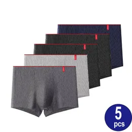 Mutande 5 pezzi boxer da uomo in cotone Calzoncillos Hombre biancheria intima biancheria intima sexy all'ingrosso Lotto Boxer Majtki Meskie biancheria intima 230407