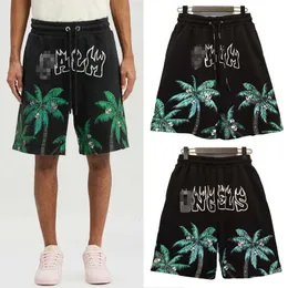 Trendy 23 Palm Angel Coconut Tree Skeleton Flame Letter Printed Casual Shorts for Men and Women Beach Pants High Quality Wholesale Aliclothes