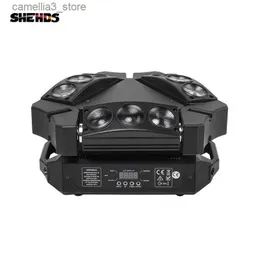 Moving Head Lights New Arrival Mini LED 9x10W LED Spider Light RGBW 16/48CH DMX Stage Lights DJ LED Spider Moving Beam Beam Light Q231107