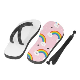 Wholesale PVC shoes Sublimation blank flip-flops Heat transfer printing beach slippers casual slippers ss0407
