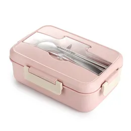 Bento Boxes TUUTH microwave lunch box straw tableware food storage container children's school office portable lunch box 230407