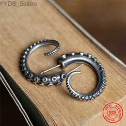 Stud MKENDN Punk Style Jewelry S925 Silver Cool Octopus Cl Tentacles Ear Stud For Men And Women Anti-Allergy Stud Earrings Femme YQ231107
