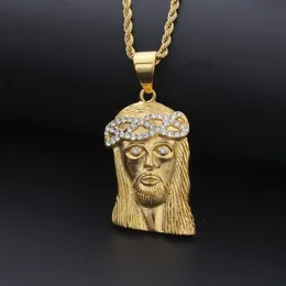 Collana Hip Hop da uomo Gioielli Moda Acciaio inossidabile Collana con ciondolo pezzo GESÙ Collana in oro di alta qualità270i