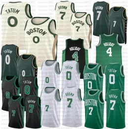 Maglie da basket 0 33 7 Bostons Celtices Jayson Tatum Jaylen Brown uomo Jrue 4 Holiday 2023-24