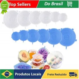 New Silicone Stretch Lids Reusable Airtight Food Wrap Covers Keeping Fresh Seal Bowl Stretchy Wrap Cover Durable Food Storage Cover 6pcs