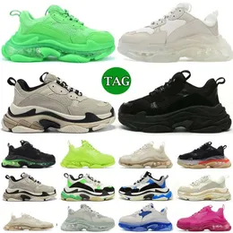 2024 triple s men women designer casual shoes platform sneakers clear sole black white grey red pink blue Royal Neon Green mens trainers Tennis outdoor shoe