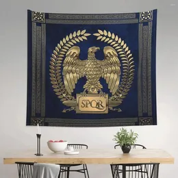 Tapisserien Römisches Reich Gold Kaiseradler Tapisserie Wandbehang Bedruckter Stoff SPQR Fantasy Dekoration Wohnheim Dekor Yoga-Matte