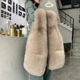 Pelliccia da donna 2023 Autunno Inverno Abiti per le donne Cappotto finto di lusso di alta qualità Gilet senza maniche Giacca Cardigan Gilet