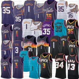 Kevin Durant Devin Booker Basketball Jerseys Bradley Beal Charles Barkley Steve Nash 2024 City Blue Edition Jersey Purple White Retro koszulka 35