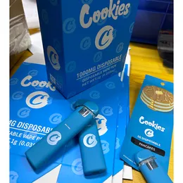 1 gram pliki cookie jednorazowe kapsułki Vape do ładowania pióra 350 mAh D8 HHC Gruby olej 1,0 ml Blue Vaporizer Pens 10 Szczepi z opakowaniem wyświetlającym