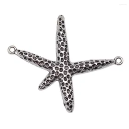 Encantos 10pcs 40x33mm Starfish Conector Pingentes Encontrando charme para fazer jóias