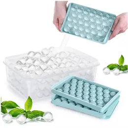 Ferramentas de sorvete Moldes de bolas de gelo Mola de silicona BPA grátis com tampas removíveis Cubo de molde Bandejas de cozinha Acessórios de cozinha 230406