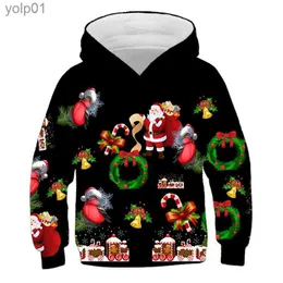 Herrtröjor tröjor barn hoodies tröja bomullsfleece varm jacka jul komma barn kläder familjefest jultomten cosplay pojkar coatsl231107