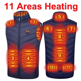 Homens usb infravermelho 17 áreas de aquecimento colete jaqueta masculina inverno elétrico aquecido colete para esportes caminhadas oversized 5xl