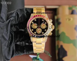 Мужские часы JHF Factory 116519 116518 Автоматические механические часы с кодом времени ETA7750 Водонепроницаемые часы с сапфировым стеклом Керамическое кольцо с резиновым ремешком Роскошные наручные часы-4