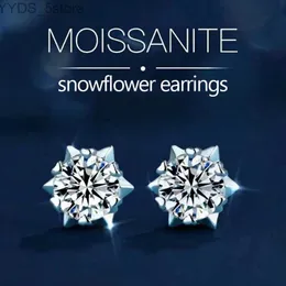 Stud Trendy 925 Sterling Silver 0.3-1 CARAT D COLL MOISSANITE SNOOL SNOOMARINGERALE ORINGES WOMENTY JOLLEDRY PLATINUM PLATINUM FLOWER EAR