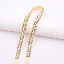 Wedding Sashes NZUK Gold Crystal Bridal Belt Beaded Hand-made Rhinestones Sash For Accessories