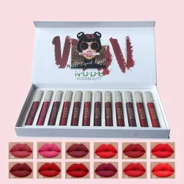 12pcs Matte Liquid Lipsticks Lip Gloss Sets Nude Lipgloss Beauty Makeup Cosmetics Kit