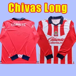 Lång ärm 2023 2024 Guadalajara Soccer Jerseys Chivas Regal Alvarado I.Brizuela C.Calderon A.Zaldivar A.Vega 23 24 Fotbollsskjorta hem