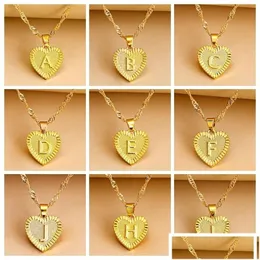 Anhänger Halsketten Gold Englisch Initial Halskette Buchstabe Herz Ketten für Frauen Mode Schmuck Geschenk Will und Sandy Drop Lieferung Juwel Dhm5W