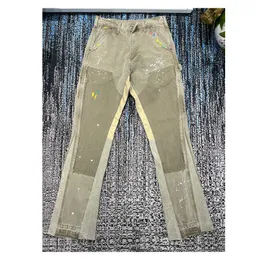 Jeans masculinos GA Primavera verão masculino Splash Ink Graffiti Horn Retro desconstruído Macacão de costura 230406