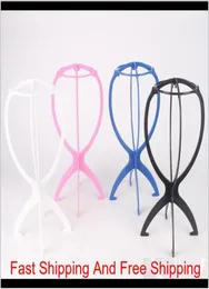 tripod stand for phone Wig Rosy Black Blue And White Color Portable Folding Plastic Wig Hat Holder qylMDc hairclippersshop7753000