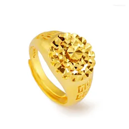 Cluster Rings Vietnam Sand Anello placcato oro per donna Uomo 14k Colore giallo Dito uomo Matrimonio Compleanno Accessori gioielli Regali