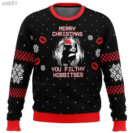 Men's Hoodies Sweatshirts Lord of the Rings Filthy Hobitses Ugly Christmas Sweater Christmas Sweater gift Santa Claus pullover men 3D Sweatshirt and top aL231107