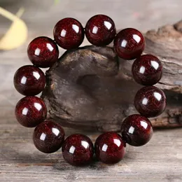 أحجار كريمة فضفاضة UMQ Full India Lobular Red Sandalwood Hand Beads عالي الكثافة سوار مواد قديمة للرجال والنساء الأزواج