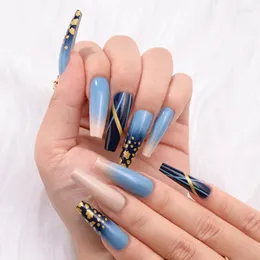 YANLIŞ Çiviler Vitagwx 24 PCS/Akrilik Bling Diamond Nail Art Üzerine Set Preslenebilir Uzun Sahte Tam Kapak İpuçları