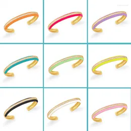 Bangle Bohemian Colorful Oil Dripping Copper Trendy Zirconia Man Personlig öppen kvinnliga smycken grossist