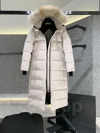 Designer Canadians Down Jacket Gooses Women Parkers Coat Winter Cotton Mid-Length Over-Knee Hooded Jacket Thick Warm Coats Female Pur Collar Long Style A1107