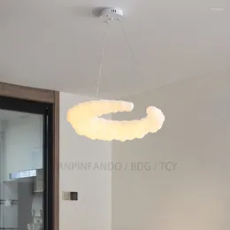 Chandeliers Nordic Led Chandeleir For Living Room Bedroom Ceiling Study Dining Hanging Light White Rings Pendant Lights