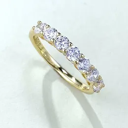 14K Gold Eternity Moissanite Diamond Ring Real 925 Srebrny Party Wedding Pierścienie dla kobiet mężczyzn biżuteria zaręczynowa