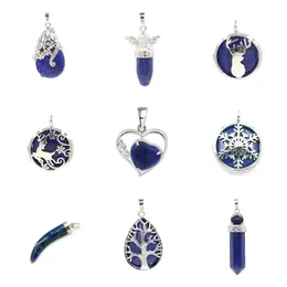 Wholesale Natural Lapis Lazuli Charm Pendant Natural Healing Gemstones Pendant for Making Necklace Bracelet