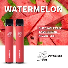 Jam King 1500 Puff Vape Pen Одноразовая сигарета со вкусом 4,8 мл 20 мг 850 мАч Батарея оптовик Китайская фабрика puffbar elfbar xxl 5000 9000 9k 12k 600 15000