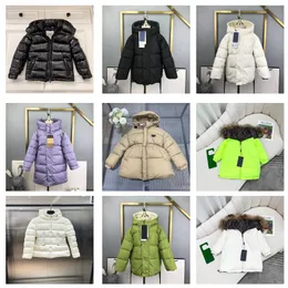 키즈 디자이너 다운 겨울 자켓 소년 소녀 아기 외부웨어 재킷 패션 남자 여자 새로운 다운 재킷 기하학적 문자 인쇄 의류 겨울 가을 크기 90-160 cm